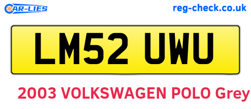 LM52UWU are the vehicle registration plates.