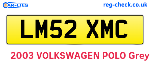 LM52XMC are the vehicle registration plates.