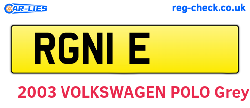 RGN1E are the vehicle registration plates.