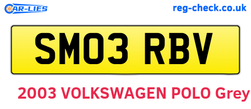 SM03RBV are the vehicle registration plates.