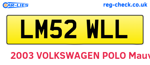 LM52WLL are the vehicle registration plates.