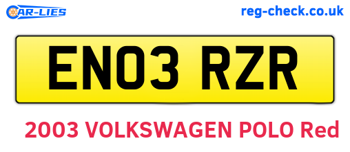 EN03RZR are the vehicle registration plates.