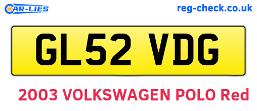 GL52VDG are the vehicle registration plates.