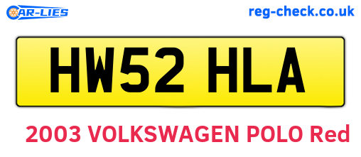 HW52HLA are the vehicle registration plates.