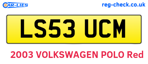 LS53UCM are the vehicle registration plates.