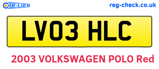 LV03HLC are the vehicle registration plates.