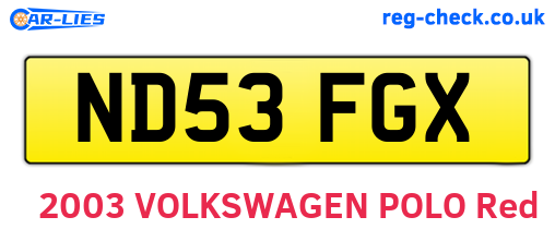 ND53FGX are the vehicle registration plates.