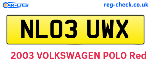 NL03UWX are the vehicle registration plates.