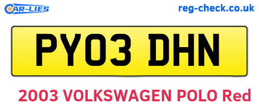 PY03DHN are the vehicle registration plates.