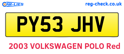 PY53JHV are the vehicle registration plates.