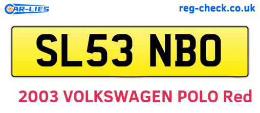 SL53NBO are the vehicle registration plates.