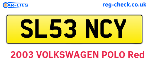 SL53NCY are the vehicle registration plates.