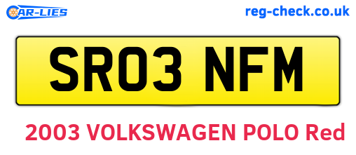 SR03NFM are the vehicle registration plates.