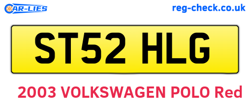 ST52HLG are the vehicle registration plates.