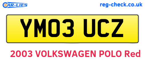 YM03UCZ are the vehicle registration plates.