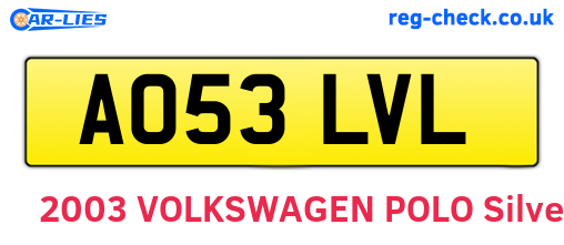 AO53LVL are the vehicle registration plates.
