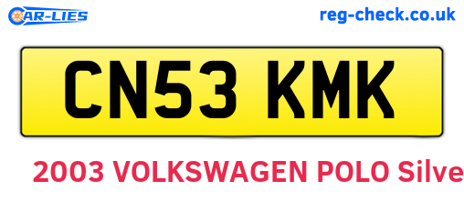 CN53KMK are the vehicle registration plates.
