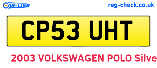 CP53UHT are the vehicle registration plates.
