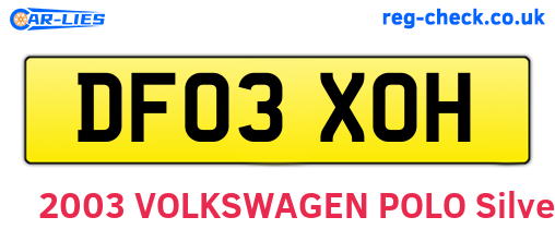 DF03XOH are the vehicle registration plates.