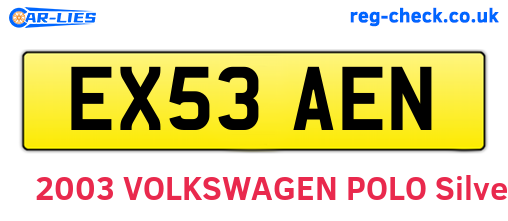 EX53AEN are the vehicle registration plates.