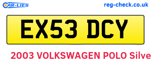 EX53DCY are the vehicle registration plates.