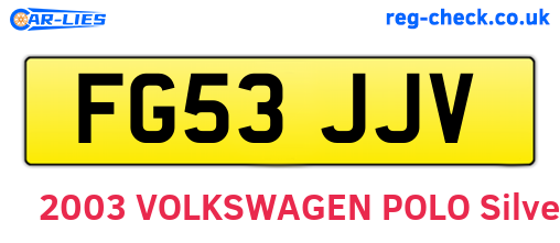 FG53JJV are the vehicle registration plates.