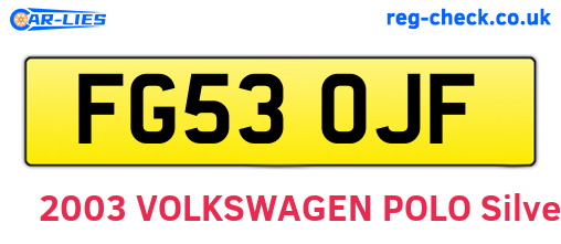 FG53OJF are the vehicle registration plates.