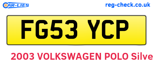 FG53YCP are the vehicle registration plates.
