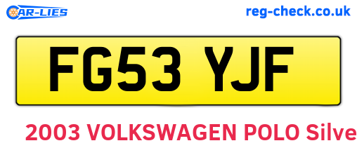 FG53YJF are the vehicle registration plates.
