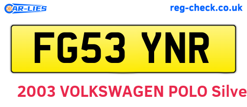 FG53YNR are the vehicle registration plates.