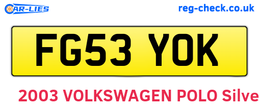 FG53YOK are the vehicle registration plates.