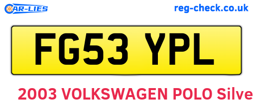 FG53YPL are the vehicle registration plates.