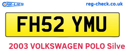 FH52YMU are the vehicle registration plates.