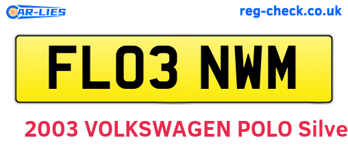 FL03NWM are the vehicle registration plates.
