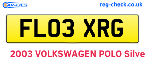 FL03XRG are the vehicle registration plates.
