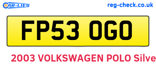 FP53OGO are the vehicle registration plates.