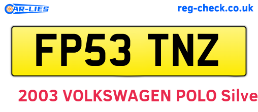 FP53TNZ are the vehicle registration plates.