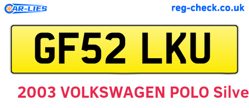 GF52LKU are the vehicle registration plates.