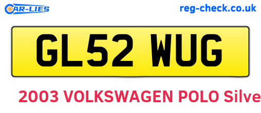 GL52WUG are the vehicle registration plates.