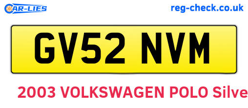 GV52NVM are the vehicle registration plates.
