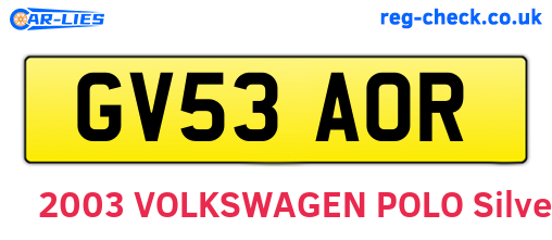 GV53AOR are the vehicle registration plates.