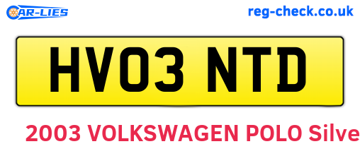 HV03NTD are the vehicle registration plates.