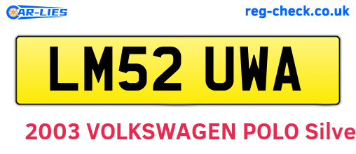 LM52UWA are the vehicle registration plates.