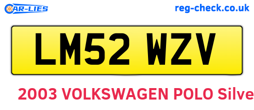 LM52WZV are the vehicle registration plates.