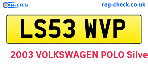 LS53WVP are the vehicle registration plates.