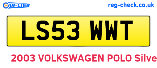 LS53WWT are the vehicle registration plates.