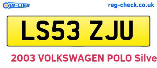 LS53ZJU are the vehicle registration plates.