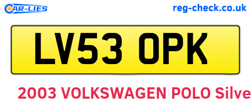 LV53OPK are the vehicle registration plates.