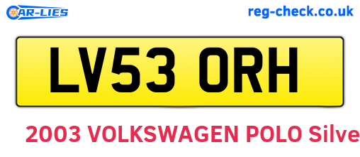LV53ORH are the vehicle registration plates.
