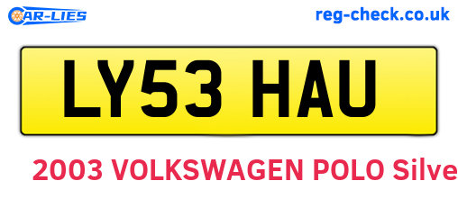 LY53HAU are the vehicle registration plates.